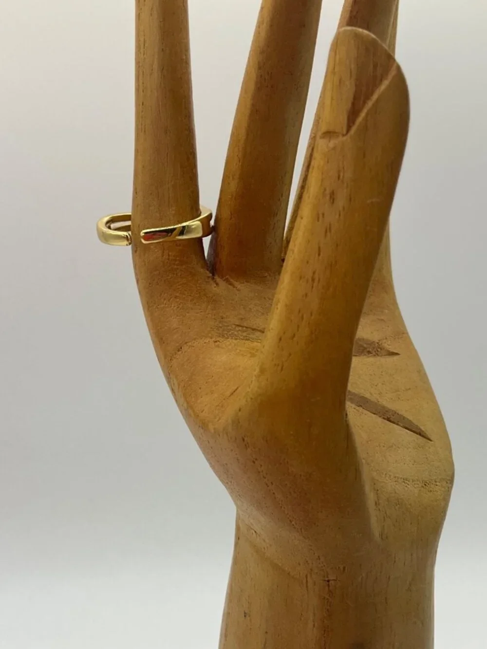 New Artisan Gold Filled Snake Adjustable Ring Blue Rhinestone in Mouth Whimsical